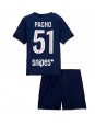 Paris Saint-Germain Willian Pacho #51 Replika Hemmakläder Barn 2025-26 Kortärmad (+ byxor)